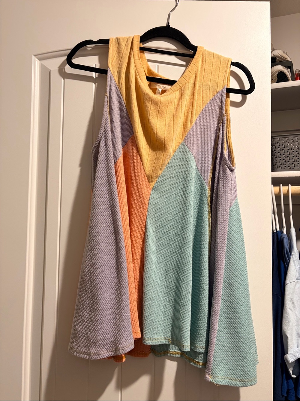 Sugar Pastel Colorblock Swing Tank Top - Yellow, Mint, Lavender, Peach